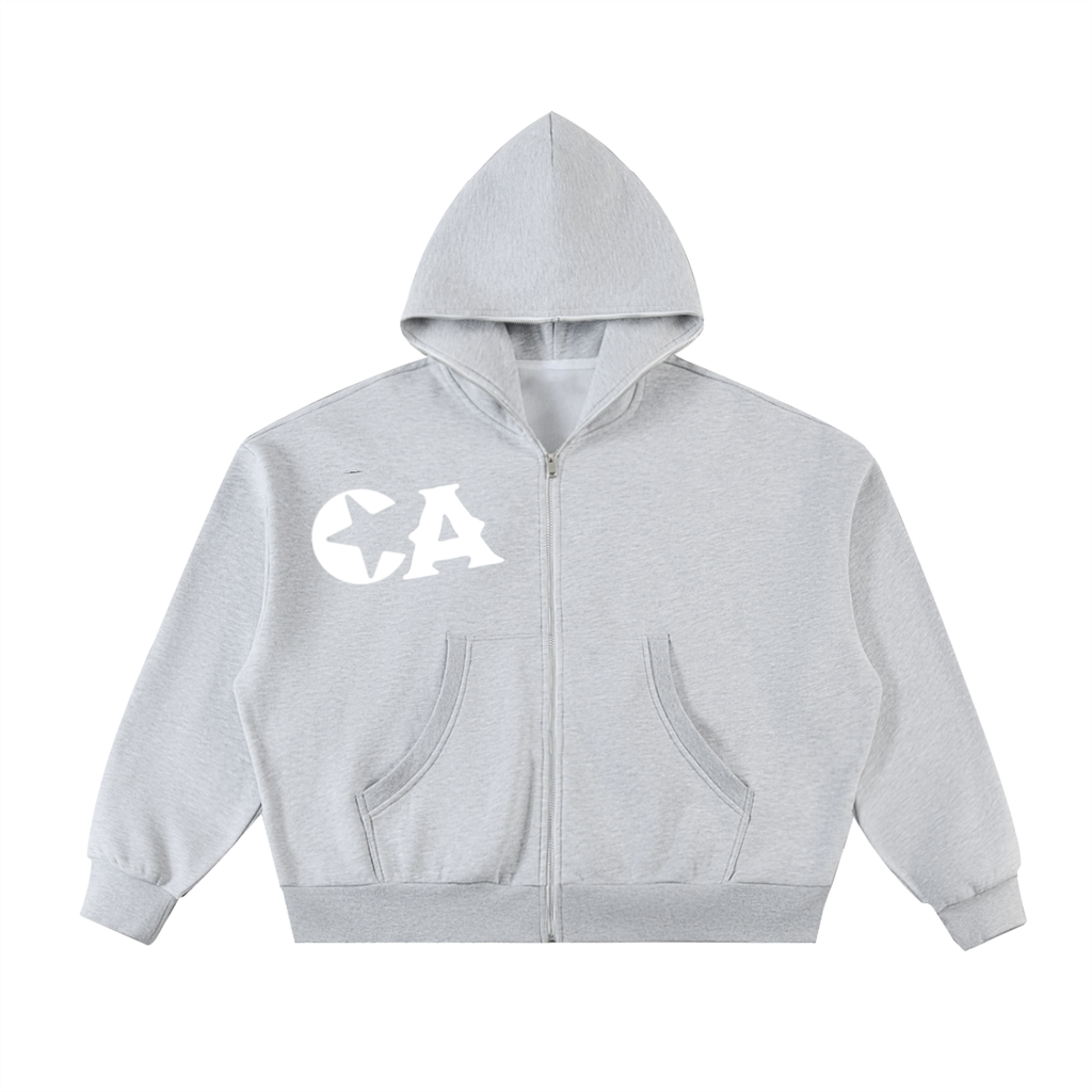 'Careless Apparel' OG Fleeced Full-Zip Boxy Hoodie